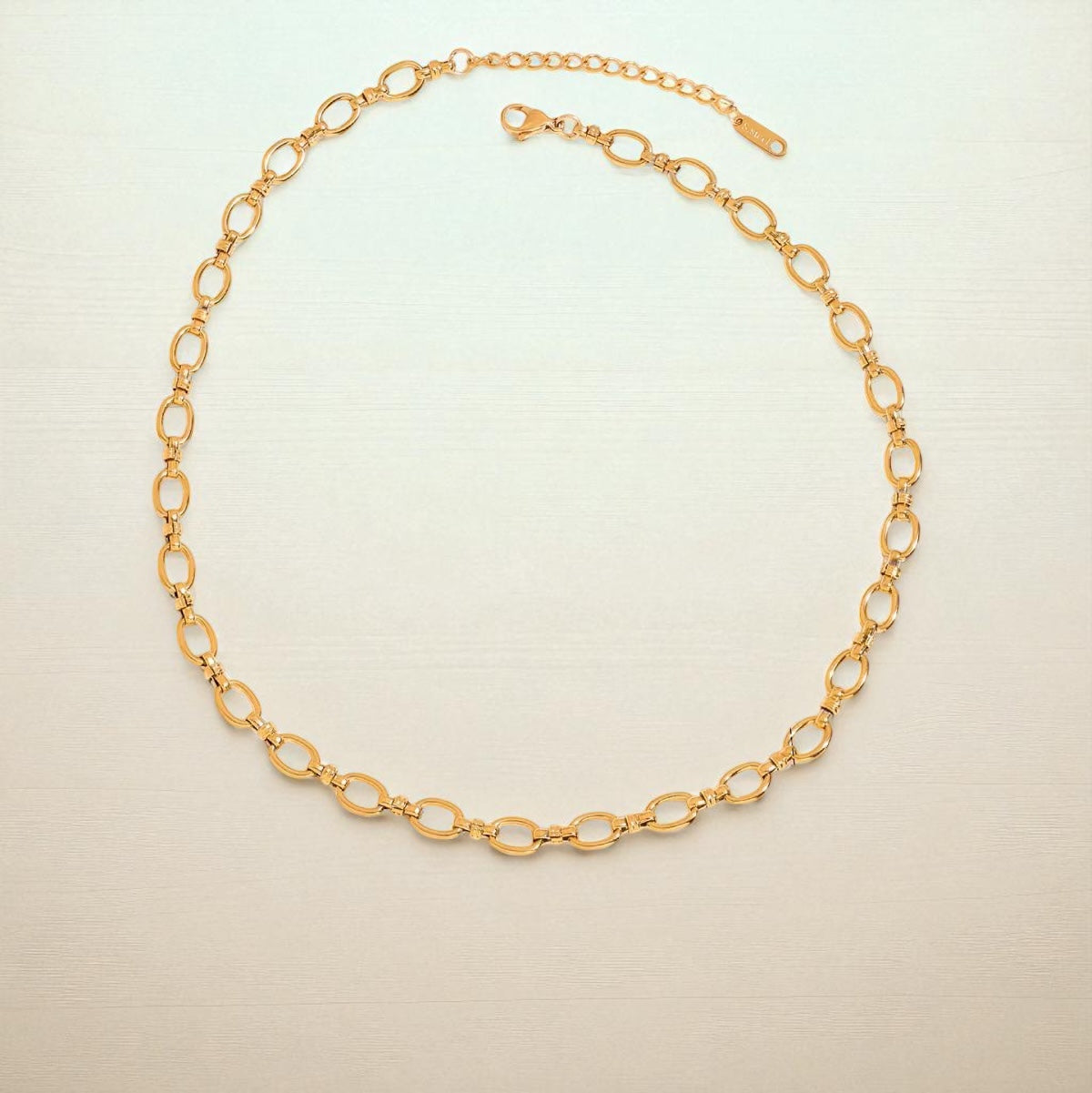 Blue and Gold Charm, layered necklace set in gold-plated alloy and ceramic beads – styled view 7 – Alinari Firenze