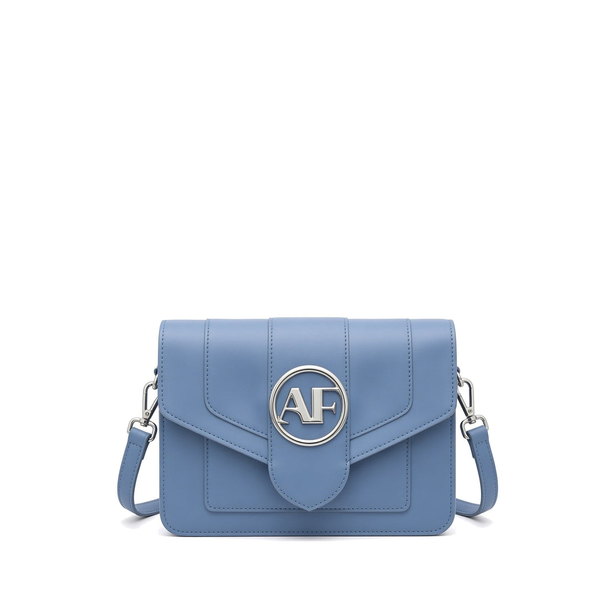 Brera Leather Crossbody Bag – Blue front view