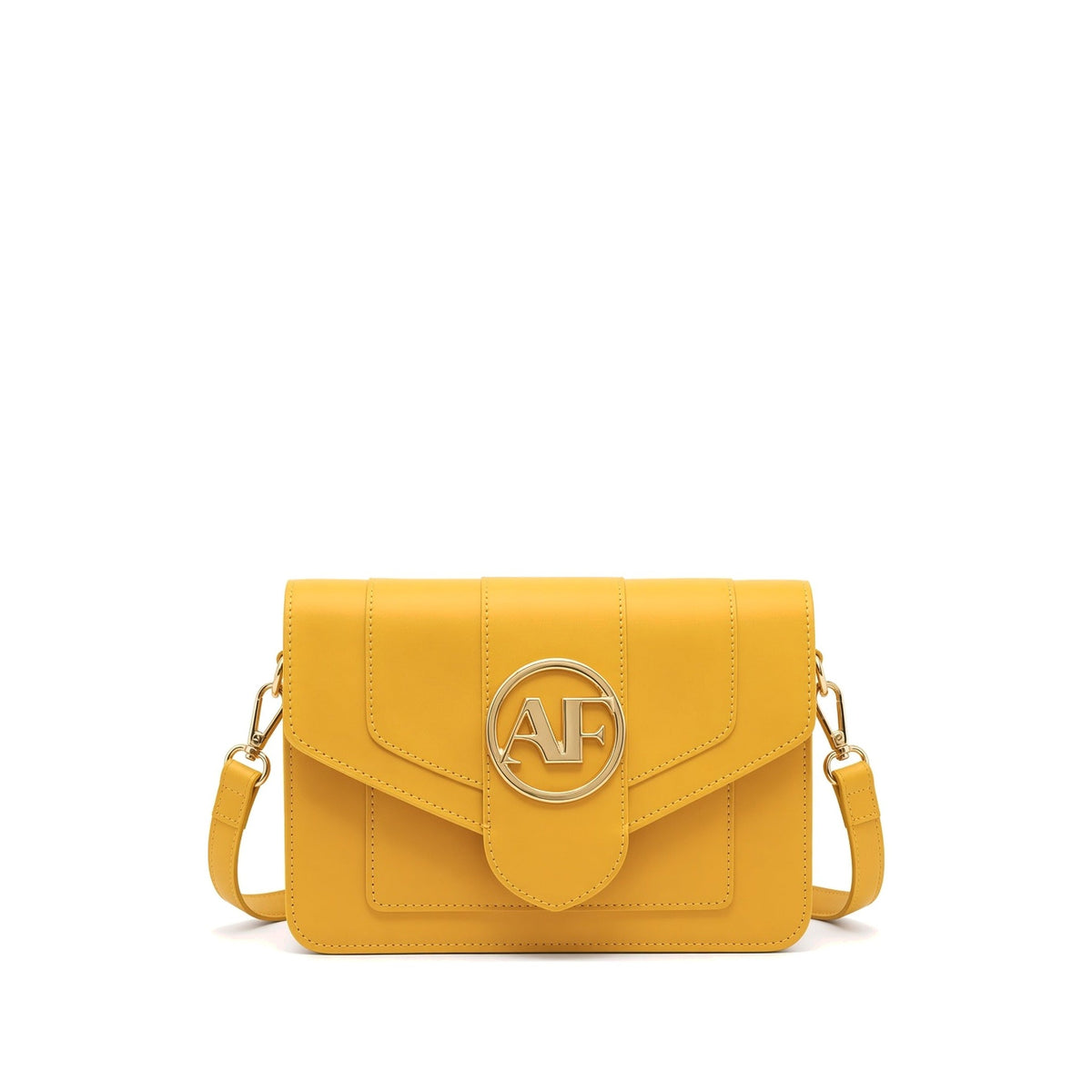 Brera Leather Crossbody Bag – Yellow front view
