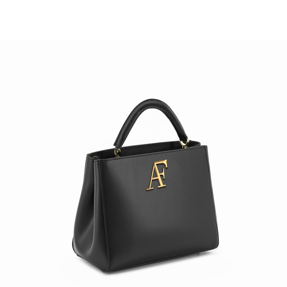 Navona Classic black Italian leather top-handle bag, made in Italy – Alinari Firenze