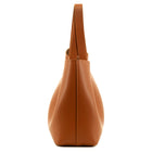 Viviene Tote, slim tote in camel Italian Ruga leather – side view
