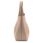 Viviene Tote, slim tote in taupe Italian Ruga leather – side view