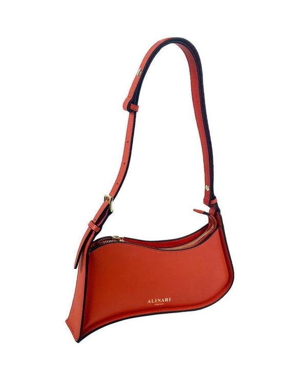 A contemporary Ala Shoulder Bag by Alinarifirenze with a zipper on the side, perfect for fashionistas.