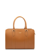 Alinari Tote, work tote in camel textured Italian leather – front view – Made in Italy