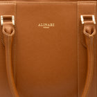 Alinari Tote, work tote in camel textured Italian leather – close-up of the handle