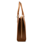 Alinari Tote, work tote in camel textured Italian leather – side view