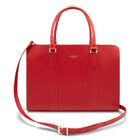 Alinari Tote, tote da lavoro in pelle italiana testurizzata rossa – vista frontale con tracolla