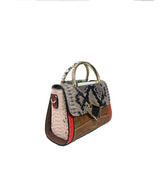 A small Alinarifirenze Amira Classic Bag with a snake print leather pattern.