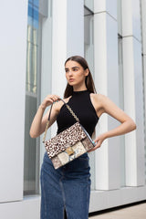 Leopard Print Shoulder Bag | Printed Shoulder Bag | Alinari Firenze