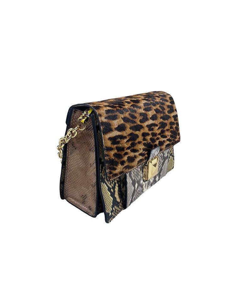 Printed Shoulder Bag | Leopard Print Bag | Alinari Firenze
