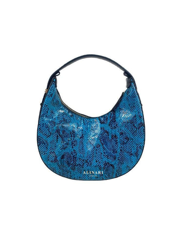 The fashionista's Alinarifirenze Snake print Becca small shoulder bag is on a white background.