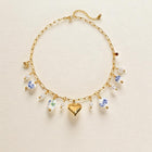 Blue and Gold Charm, layered necklace set in gold-plated alloy and ceramic beads – styled view 5 – Alinari Firenze
