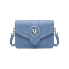 Brera Leather Crossbody Bag – Blue front view