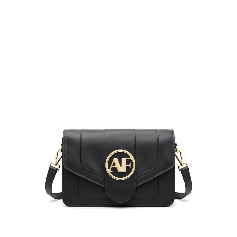Brera Leather Crossbody Bag – Black front view
