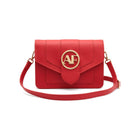 Brera Leather Crossbody Bag – Red front view