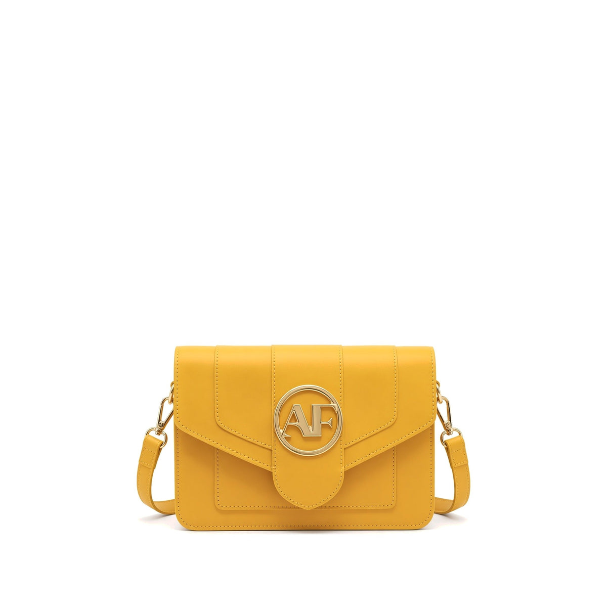 Brera Leather Crossbody Bag – Yellow front view