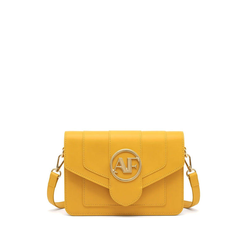Brera Leather Crossbody Bag – Yellow front view