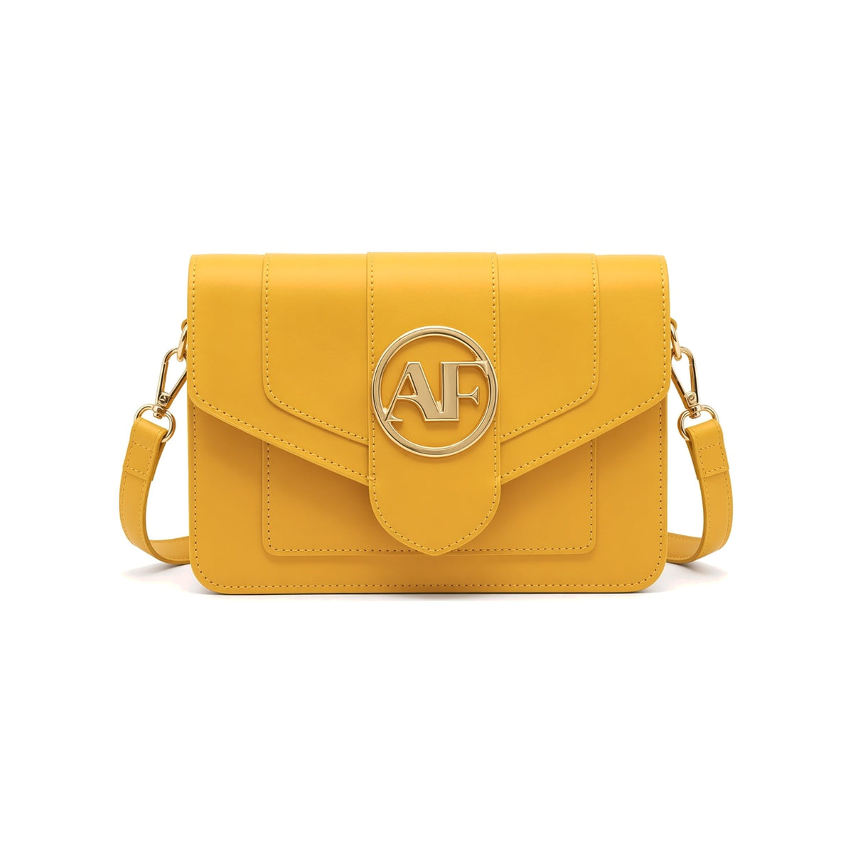 Brera Leather Crossbody Bag – Yellow front view