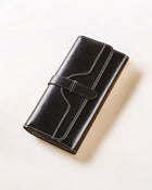 Classic Oil-Wax Wallet, portafoglio in pelle bovina cerata, colore nero – vista prodotto 2 – Alinari Firenze