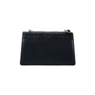 Ela, chain shoulder bag in black studded Italian leather – back view