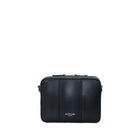 Flavia, crossbody bag in black Italian Ruga leather – front view without strap