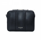 Flavia, crossbody bag in black Italian Ruga leather – front view