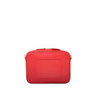 Flavia, crossbody bag in red Italian Ruga leather – back view with outer pocket