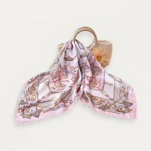 Luxury Mulberry Silk Scarf, square silk scarf in pink 100% Mulberry silk – product view – Alinari Firenze