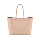 Maxima Leather Tote – Beige front view