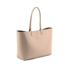 Maxima Tote, laptop tote in beige smooth Italian leather – front view