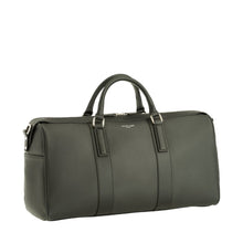 Milano, travel bag in black deer-print Italian calfskin – front view