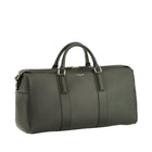 Milano, travel bag in black deer-print Italian calfskin – front view