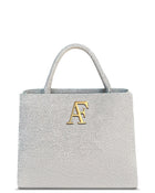 Navona, top-handle bag in white Italian nubuck leather – front view – Made in Italy