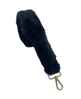 Real Mink fur Shoulder Strap Black - Alinari Firenze