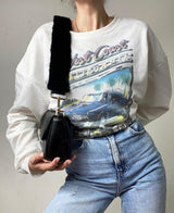 Real Mink fur Shoulder Strap Black - Alinari Firenze