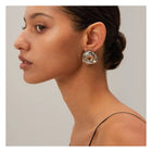Sculpted Knot, statement earrings in silver high-shine – product view 3 – Alinari Firenze