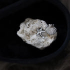 Sea Star and Shell, stud earrings in silver pearl-accent – styled view 3 – Alinari Firenze