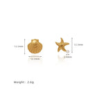 Sea Star and Shell, stud earrings in gold pearl-accent – product view 2 – Alinari Firenze