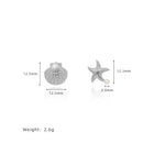 Sea Star and Shell, stud earrings in silver pearl-accent – product view 3 – Alinari Firenze